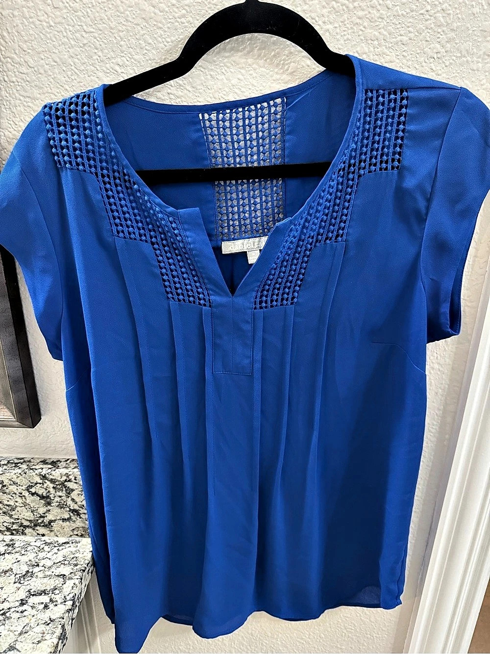 Daniel Rainn Blue Embroidered Blouse Like New